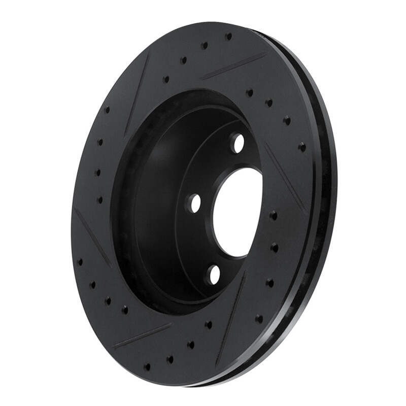 Ford Ranger Brake Rotor (1) - Front Right - R1 Concepts - Drilled & Slotted - Black - `95-`02